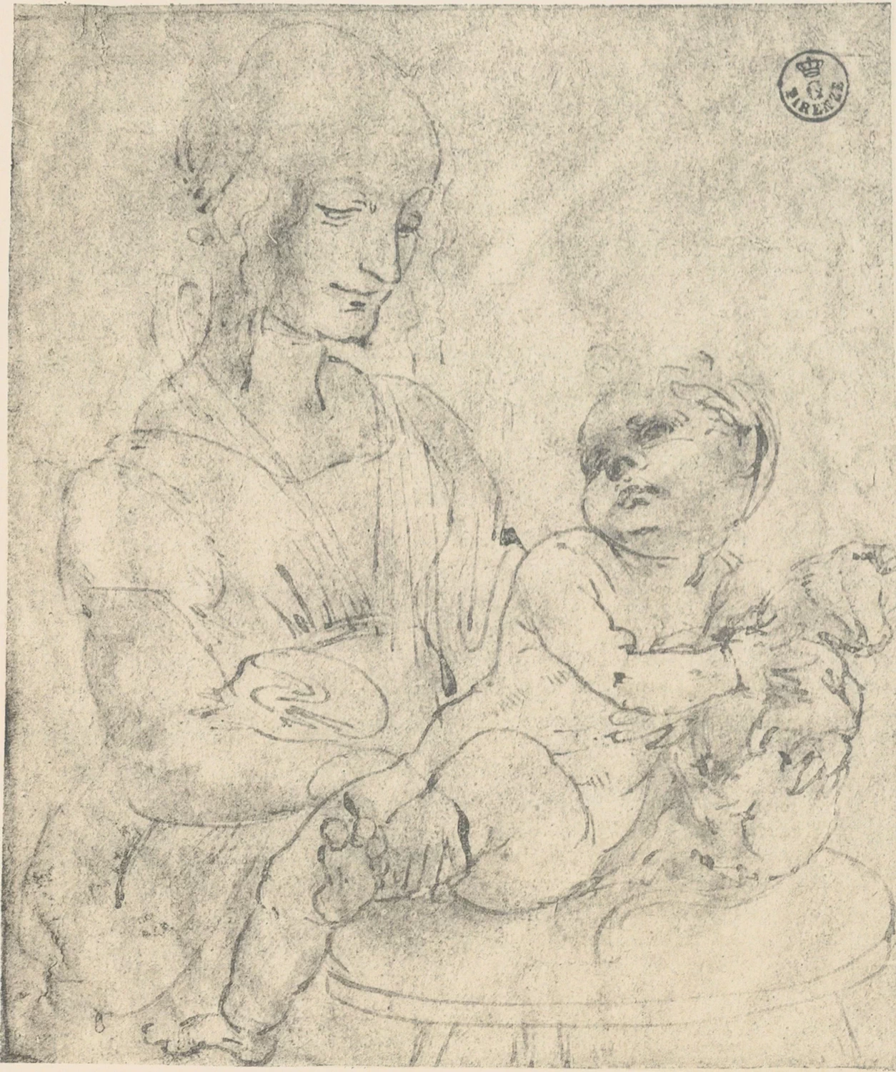 134-Madonna col Bambino che carezza un gattino - Galleria degli Uffizi, Firenze
